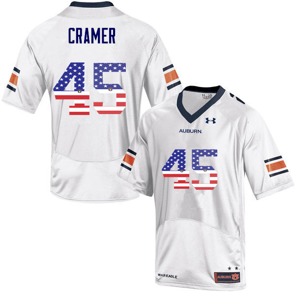 Men #45 Chase Cramer Auburn Tigers USA Flag Fashion College Football Jerseys-White